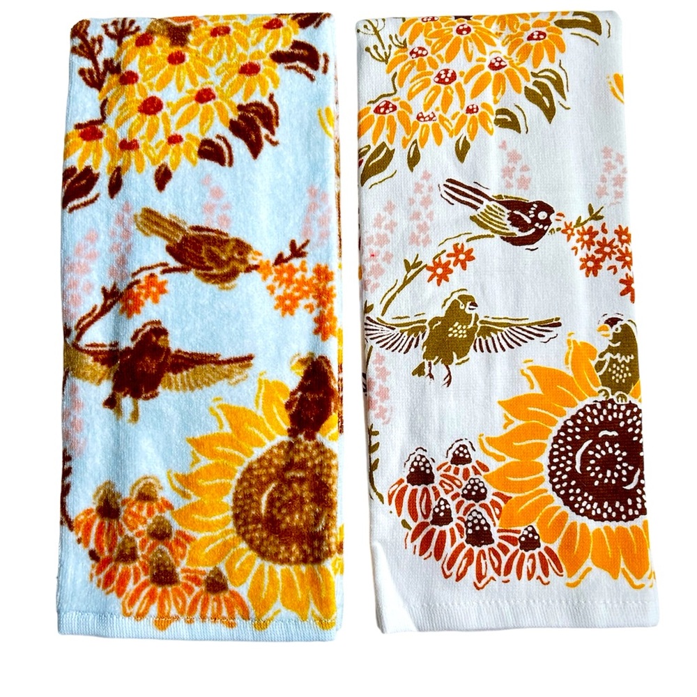Set of 2 Colorful Fall Birds Kitchen Towels NWT Kohl’s Celebrate Together Series